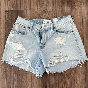 Abercrombie Curve Love Boyfriend Denim Shorts